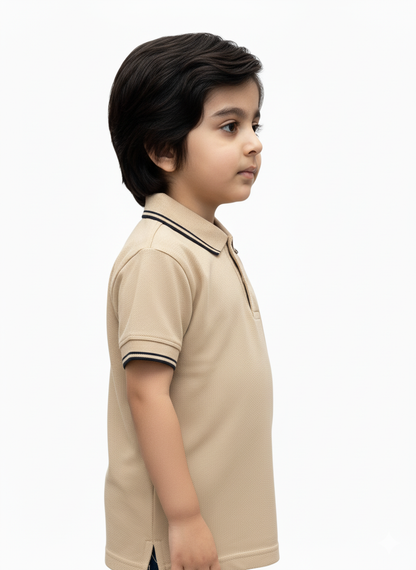 Boys Giordano Beige Polo
