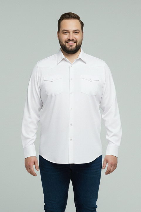 Big Size White Casual Shirt