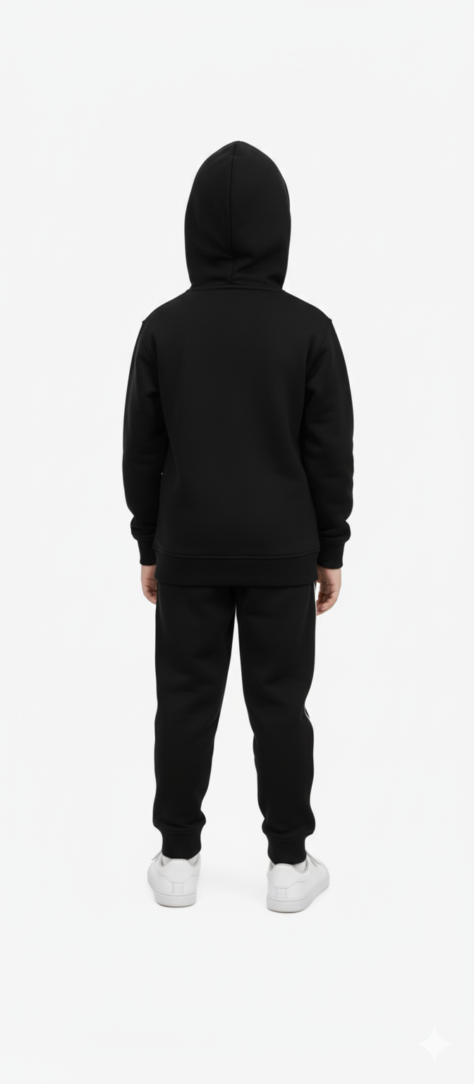 Kids Zip-Up Black Tracksuit
