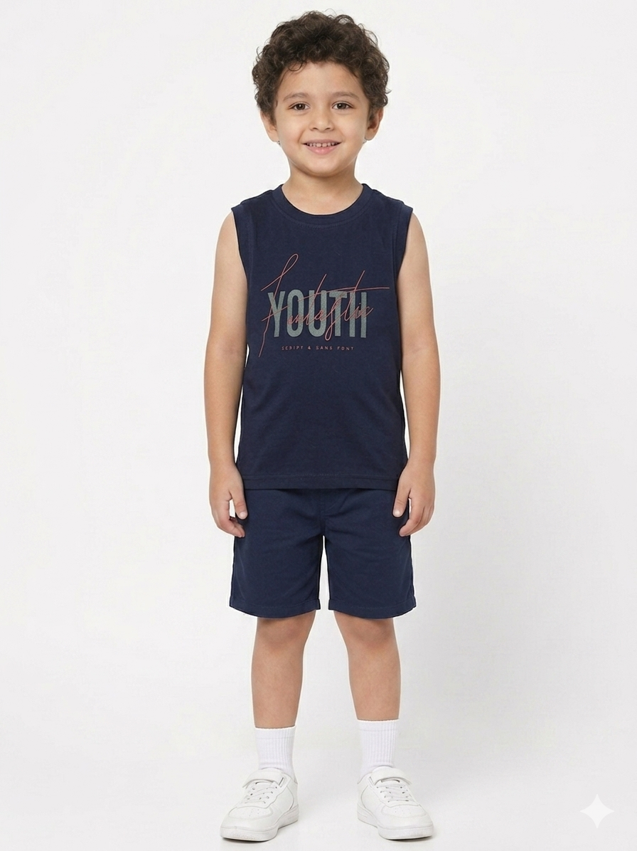 Kids' Casual Navy Youth Graphic Tank Top