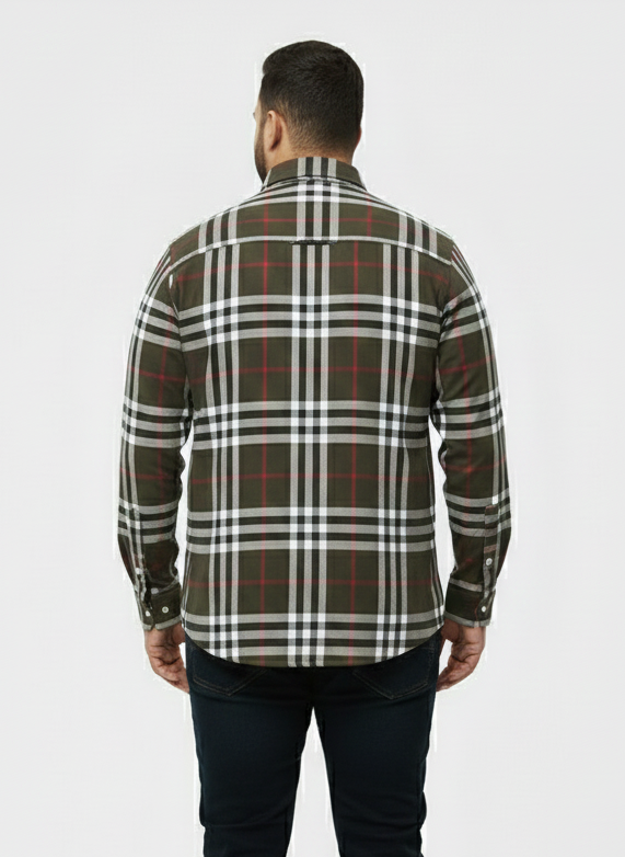 Big And Tall Comfortable Green Checkered Shirts