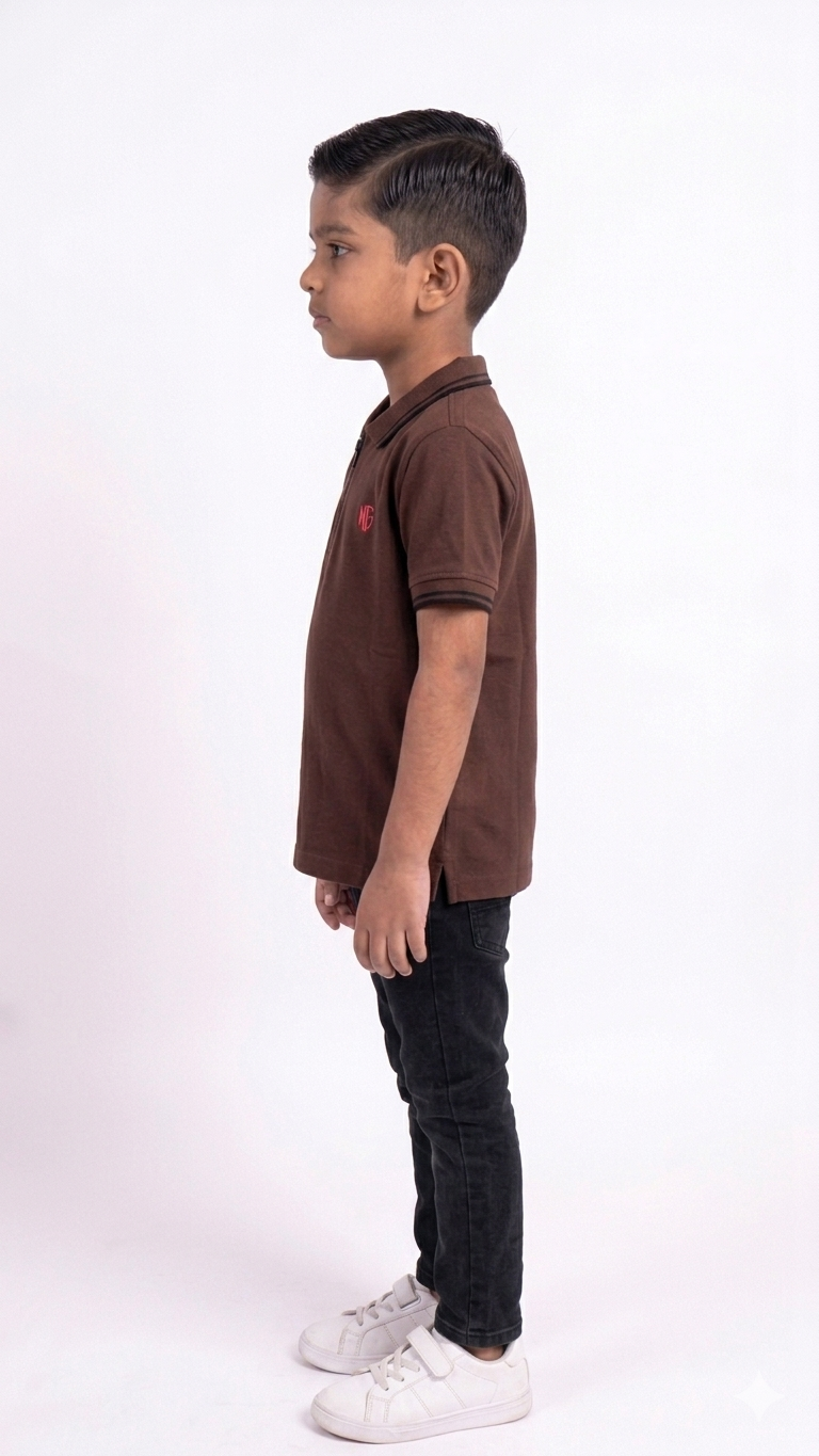 Premium Boys' Zipper Polo Shirt