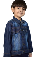 Cool & Charm Dark Blue Denim Jackets for kids