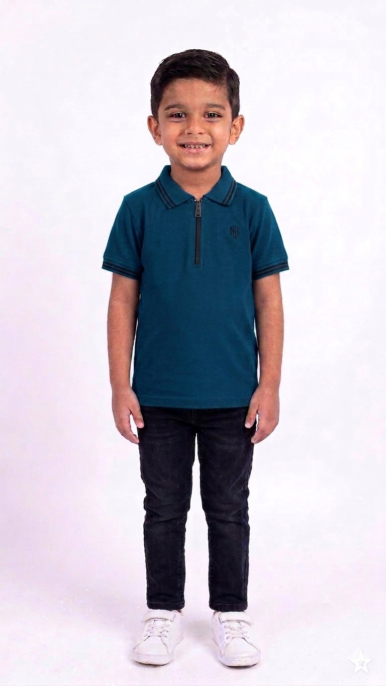 Premium Boys' Zipper Polo Shirt