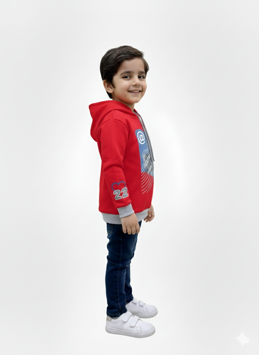 Urban Red Graphic Kids Hoodie