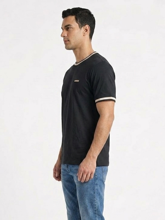 Premium Imported Fabric Men’s Black Crew Neck T-Shirt