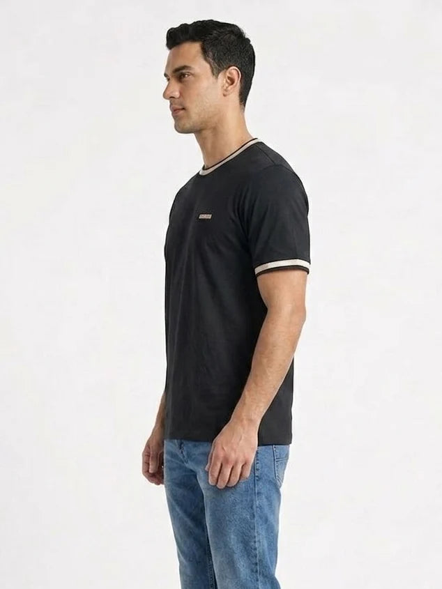 Everyday Comfort Tee with Striped Accents