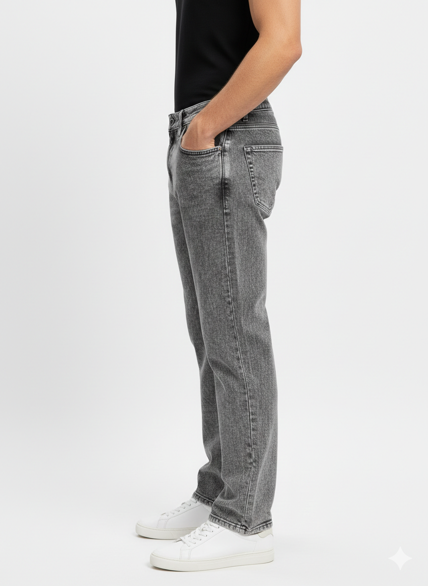 Malaysian  Black ACID wash Straight fit Pant