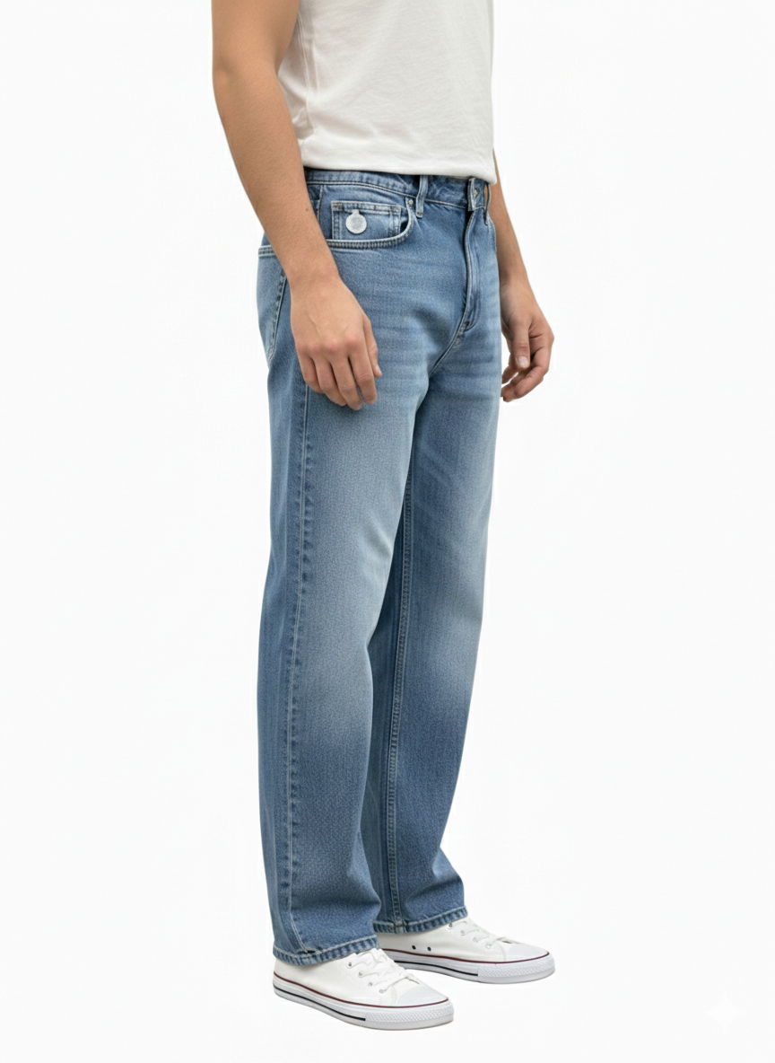 Trendy Straight Fit Denim Blue Jeans