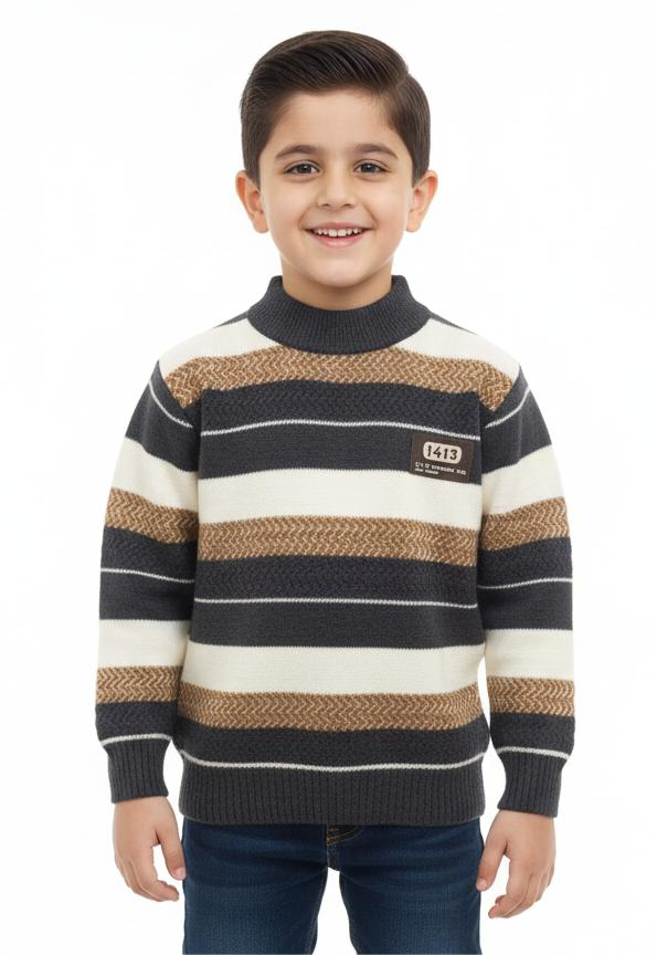 Cozy Striped Knit Sweater for Kids