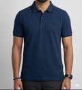Mens dark blue stylish polo