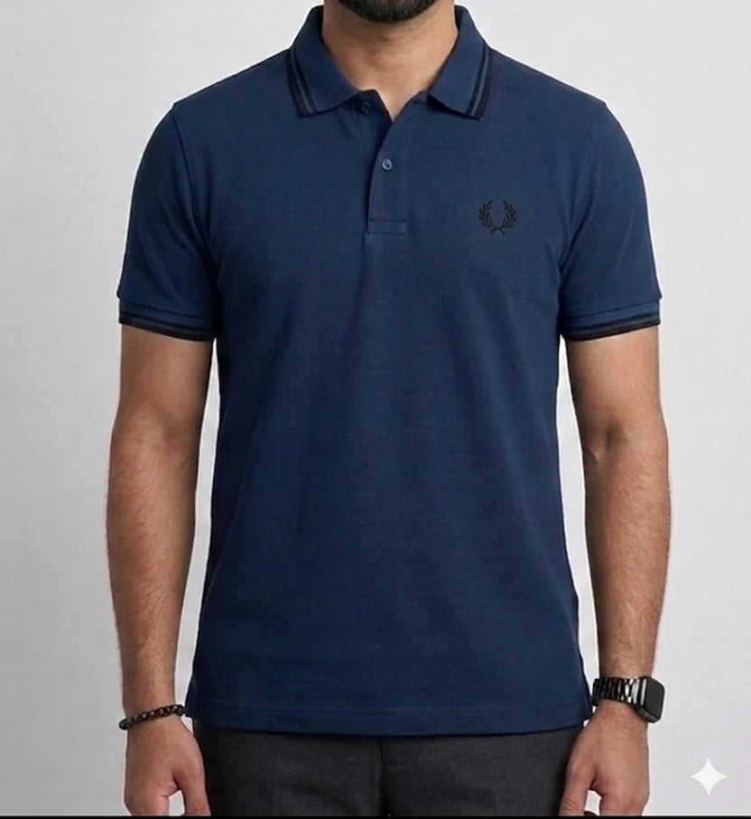 Casual Athletic-Fit Tipped Collar Polo Shirt