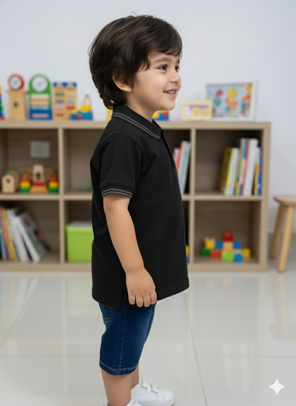 Kids Black Small Polo T shirts