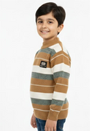 Cozy Striped Knit Brown Sweater for Kids