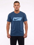 : Modern Nike Logo Cotton Tee for Casual & Active Wear In Blue