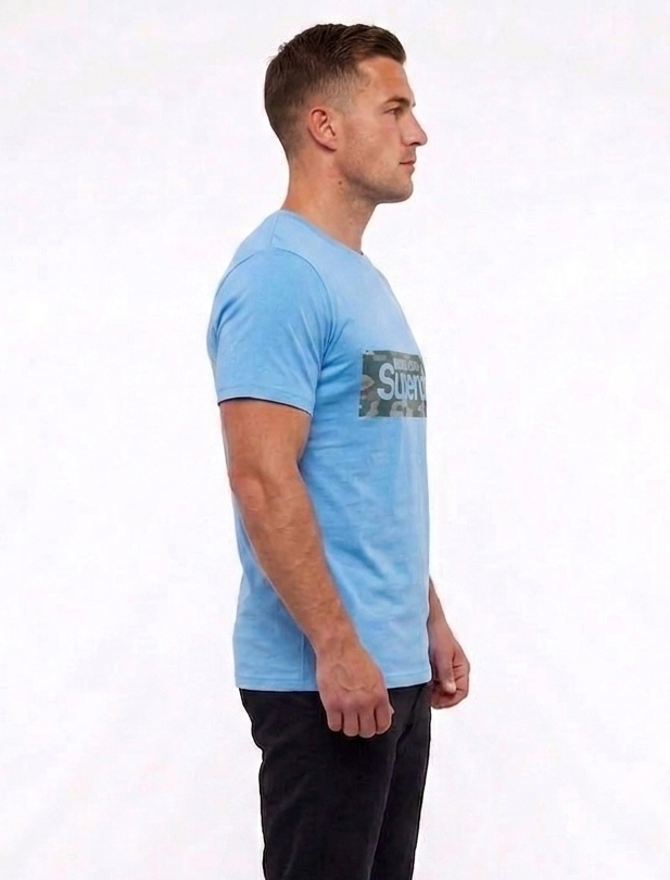 Superdry Sport Graphic Print T-Shirt in Mid Blue