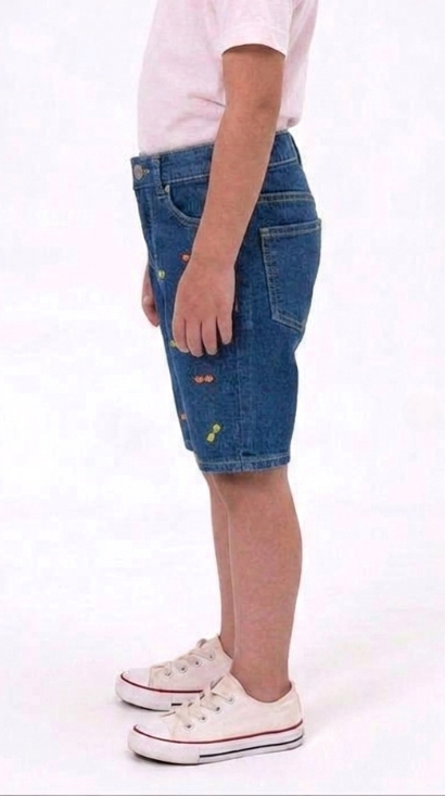 Signature Embroidered Denim Shorts for Boys