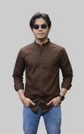 Brown Kurti Color Casual shirts for men