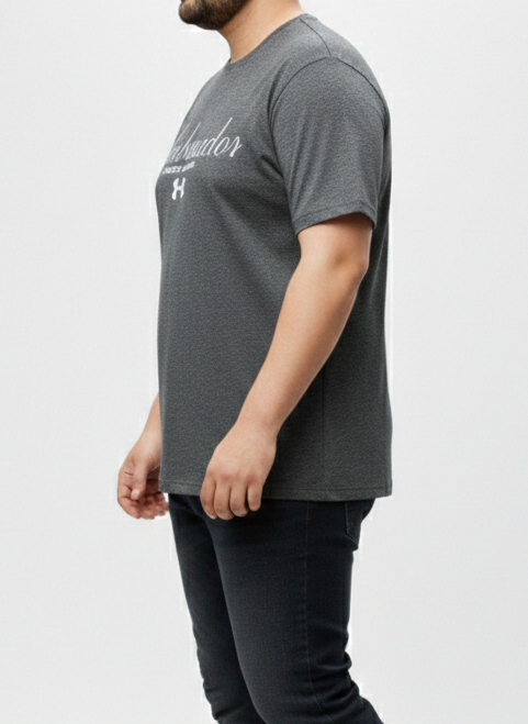 Men's Grey Graphic Tee – 3XL Regular Fit