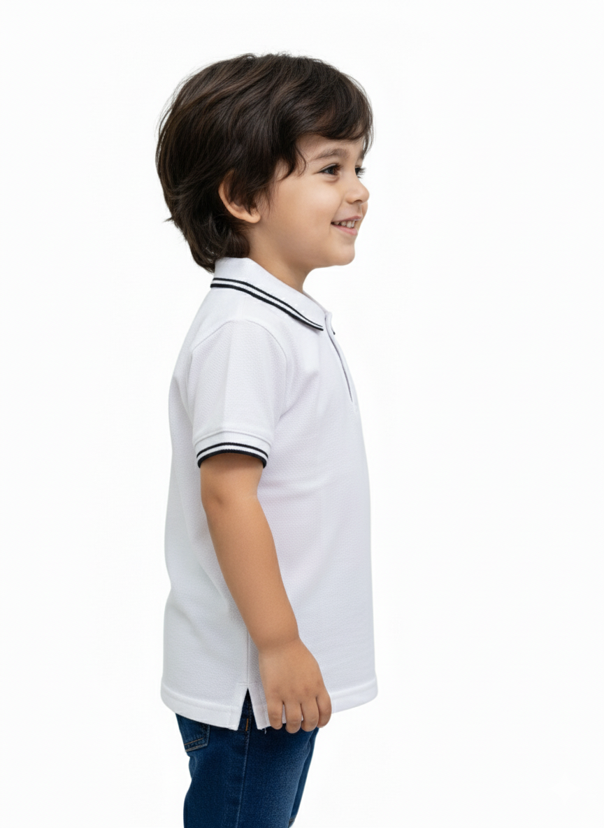 Boys Giordano White Polo