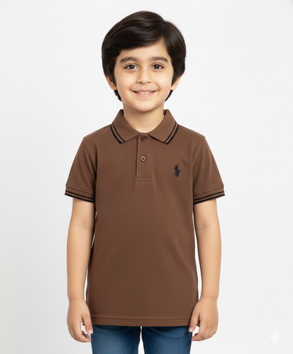 Kids Stylish Brown Polo T shirts