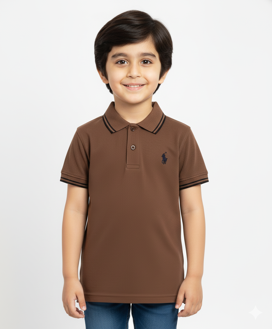 Kids Stylish Brown Polo T shirts