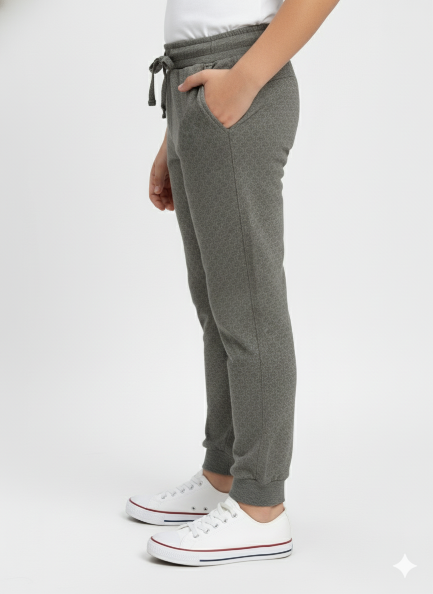 Dark Grey Kids Cotton Trouser