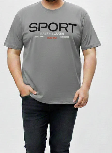 Men's Navy Blue "Sport" Graphic Tee – 3XL Regular Fit