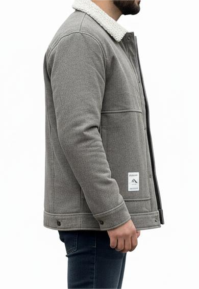 Mens Premium Grey Jacket with fur collar