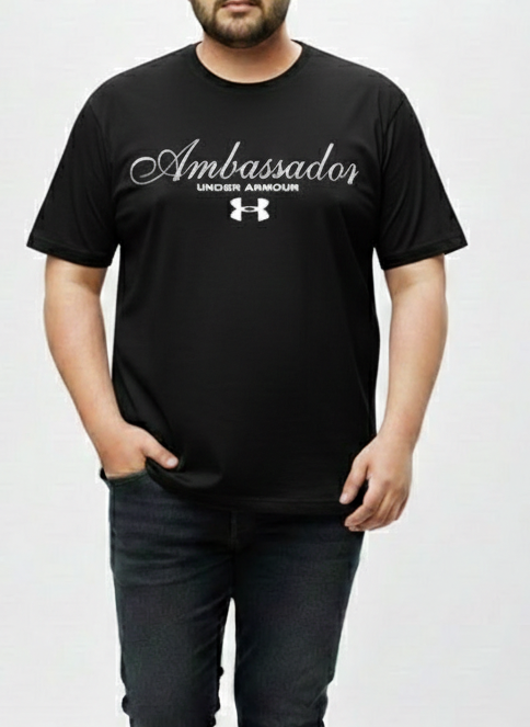Men's Black Graphic Tee – 3XL Regular Fit