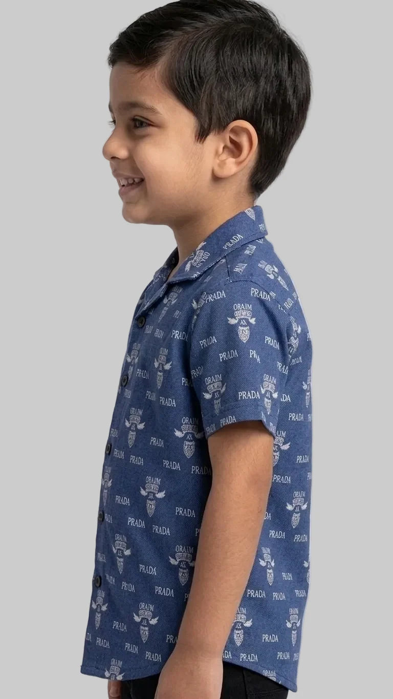 Designer Boys' Half-Sleeve Prada Shirts