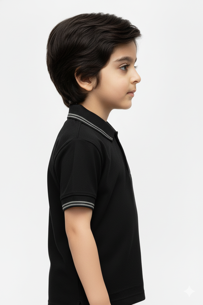 Boys Classic Black Polo