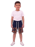 Boys' Navy Blue Casual Shorts – Bold "SKATE" Graphic Print
