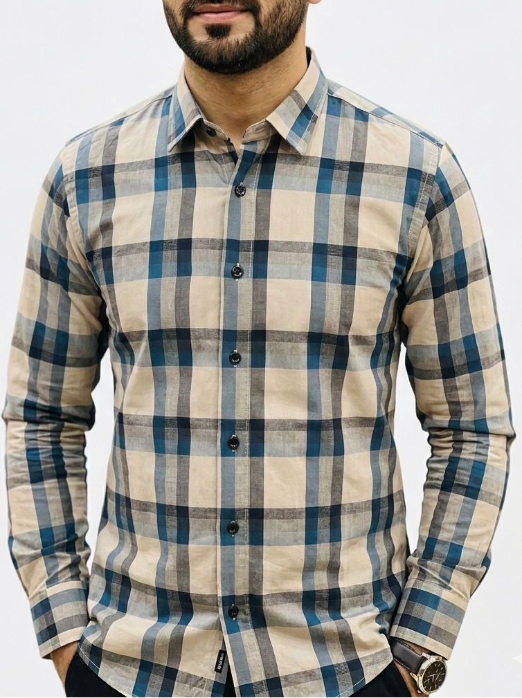 Men’s Slim-Fit Plaid Check shirt