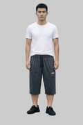 Men's Puma Casual Crop Shorts in Dark Grey Knit Fabric