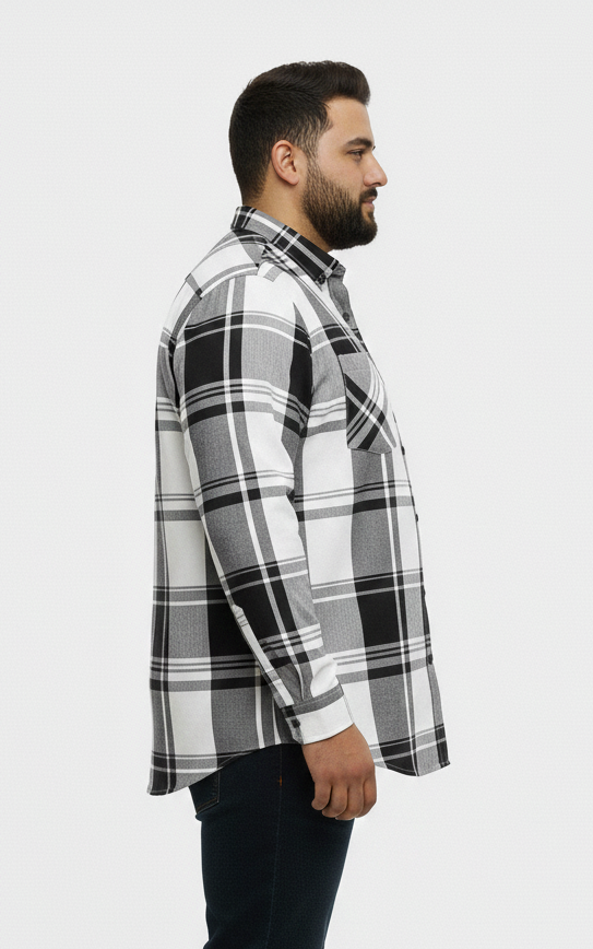 White & Grey check Shirt
