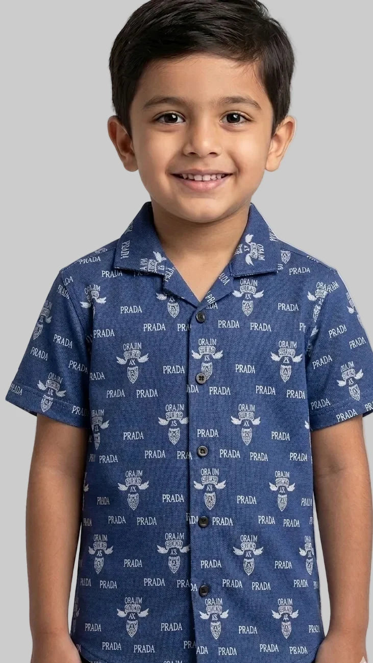 Designer Boys' Half-Sleeve Prada Shirts