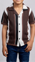 Kids' Premium Knitted Vertical Stripe Polo