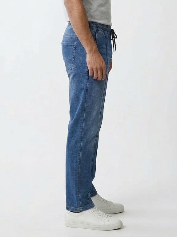 Men’s Signature Straight-Fit Joggers-Mid Blue