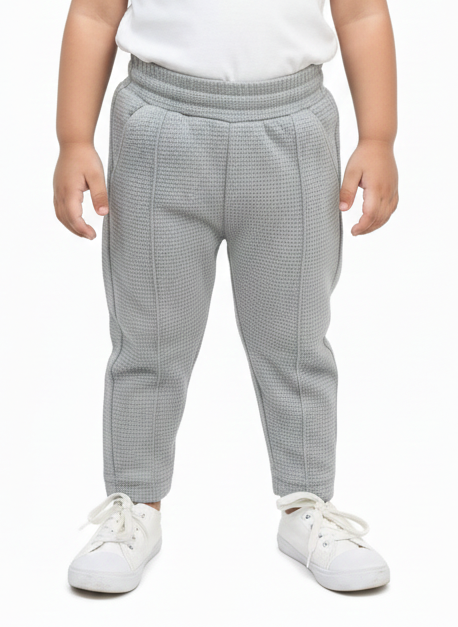 Light Grey Waffel Trouser For Kids