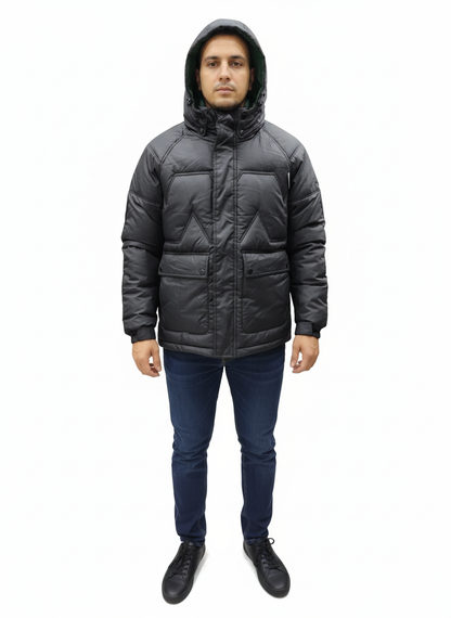 Men’s Black Puffer Plain Jacket