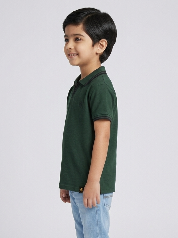 Boys' Signature Johny Collar Polo – Premium Open V-Neck