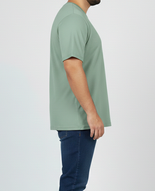 Big Size Pistachio Round Neck T shirts
