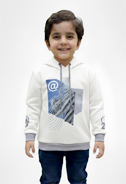 Urban offwhite Graphic Kids Hoodie