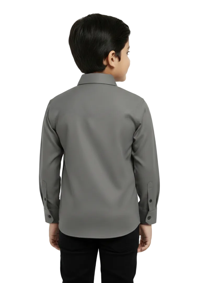 Boys Plan Grey Casual Shirts