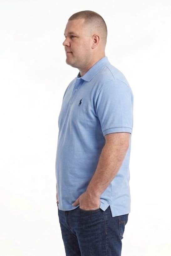 Ralph Lauren Iconic Pique Polo Shirt in Sky Blue