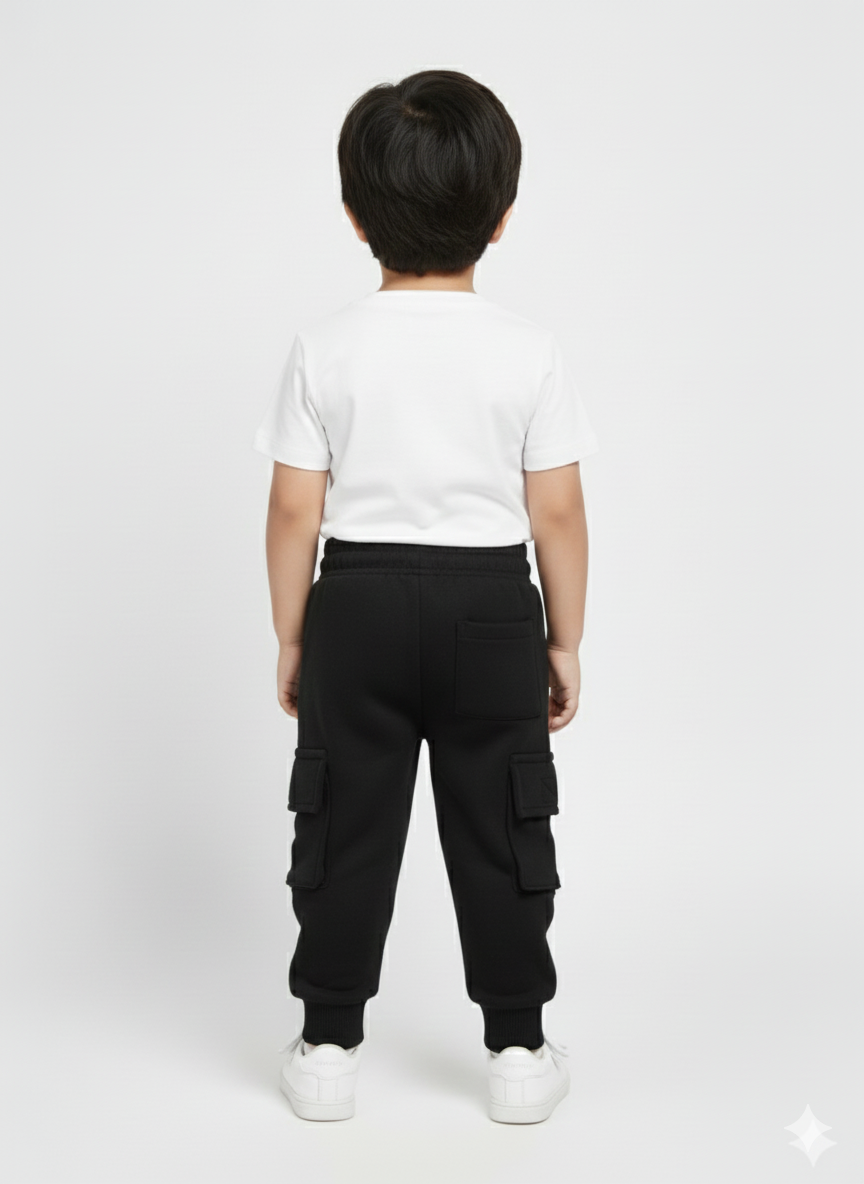 Kids Premium Fleece Jogger Black Trouser