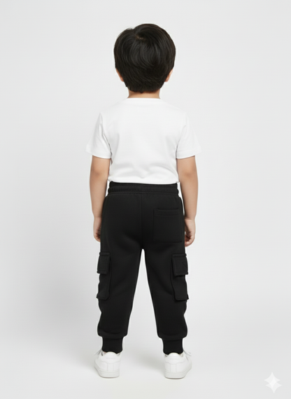 Kids Premium Fleece Jogger Black Trouser