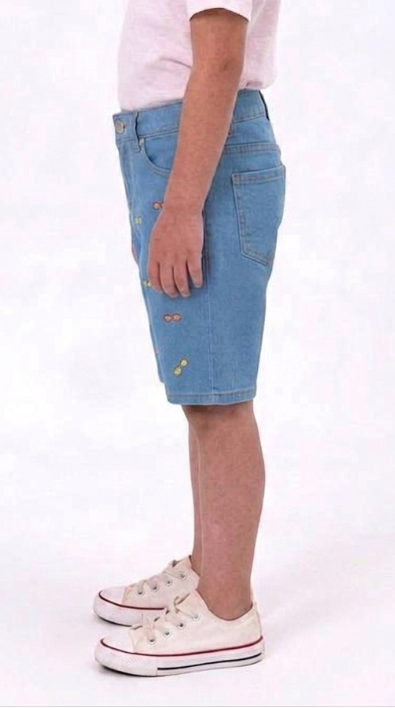 Signature Embroidered Denim Shorts for Boys