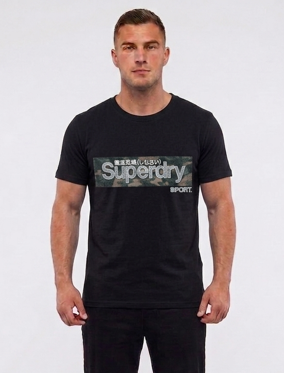 Superdry Sport Graphic Print T-Shirt in Black